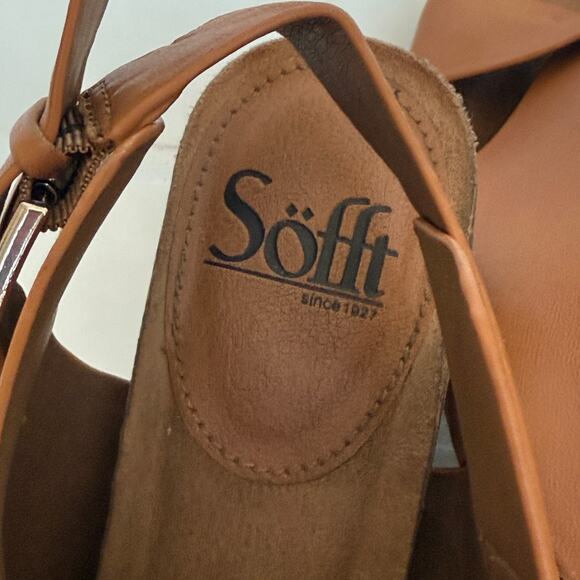 SOFFT Women's Cambry Brown Leather Block Heel Cross over Sandals sz 8.5 - Picture 6 of 7